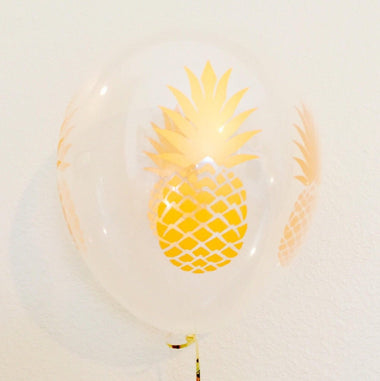 BALLOON BAR - FRUIT GOLD PINEAPPLE ON CLEAR, Balloons, QUALATEX - Bon + Co. Party Studio