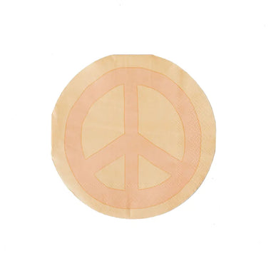 NAPKINS SMALL - NUDE GROOVY PEACE & LOVE PEACE SIGN