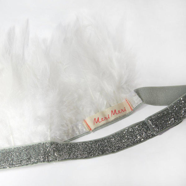 PARTY CROWNS + TIARAS - FEATHER WHITE MERI MERI