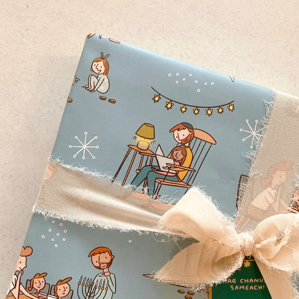 GIFT WRAP FLAT SHEETS - HANUKKAH FAMILY