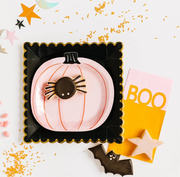 PLATES SMALL - HALLOWEEN PUMPKIN PINK