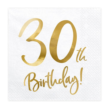 NAPKINS LARGE - MILESTONE 30TH BIRTHDAY GOLD