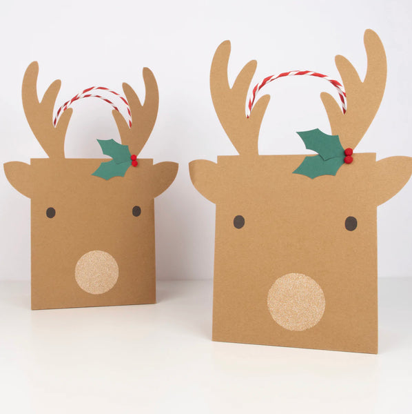 GIFT BAGS - MERI MERI LARGE REINDEER (2 pack)