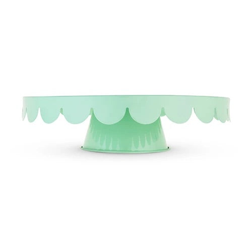 CAKE STAND - MINT METAL SCALLOP