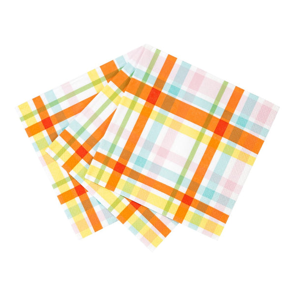 NAPKINS LARGE - PASTEL PLAID SPRING