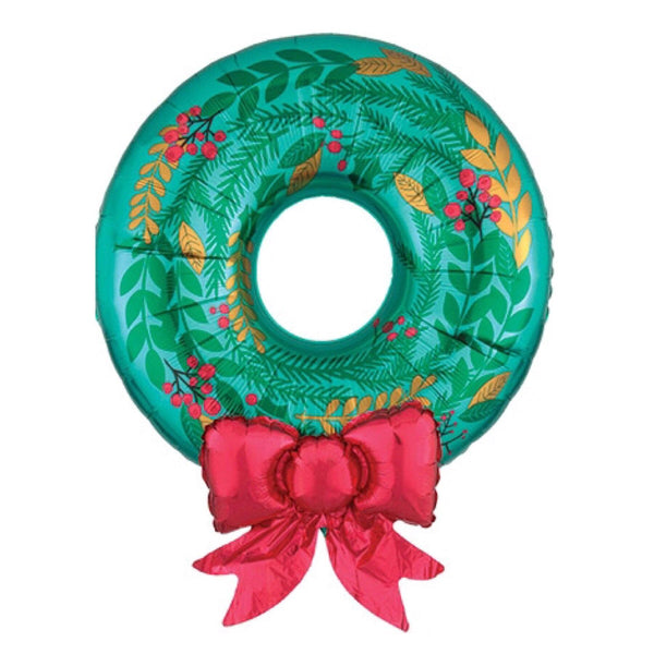 BALLOONS - CHRISTMAS SATIN WREATH, Balloons, Anagram - Bon + Co. Party Studio