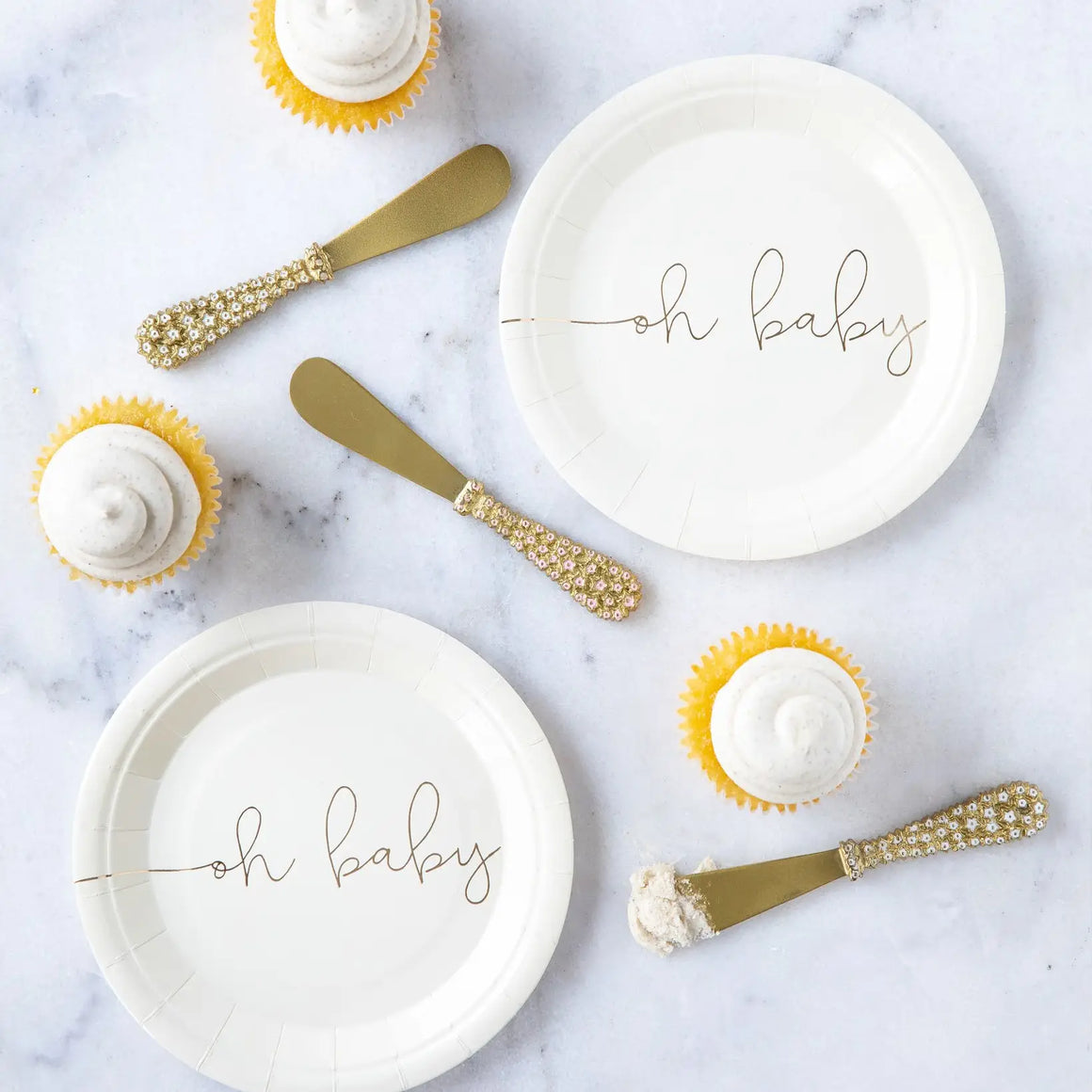 PLATES SMALL - WHITE IVORY CREAM OH BABY