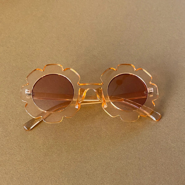 SUNGLASSES KIDS - RETRO FLOWER SUNNIES CLEAR BLUSH