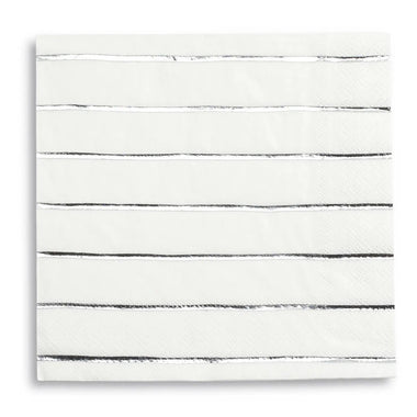 NAPKINS LARGE - SILVER FRENCHIE STRIPES