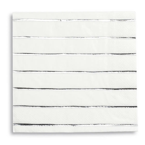 NAPKINS LARGE - SILVER FRENCHIE STRIPES