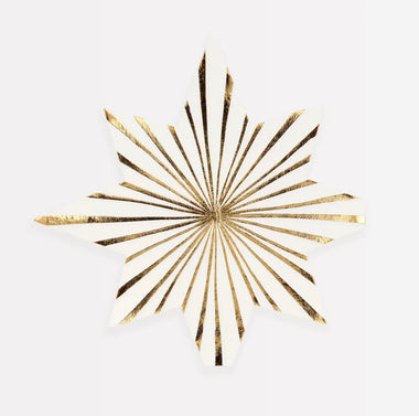 NAPKINS SMALL - GOLD STRIPE STAR