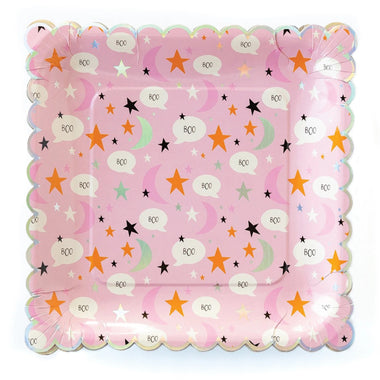 PLATES LARGE - HALLOWEEN SCALLOP HAPPY HAUNTING