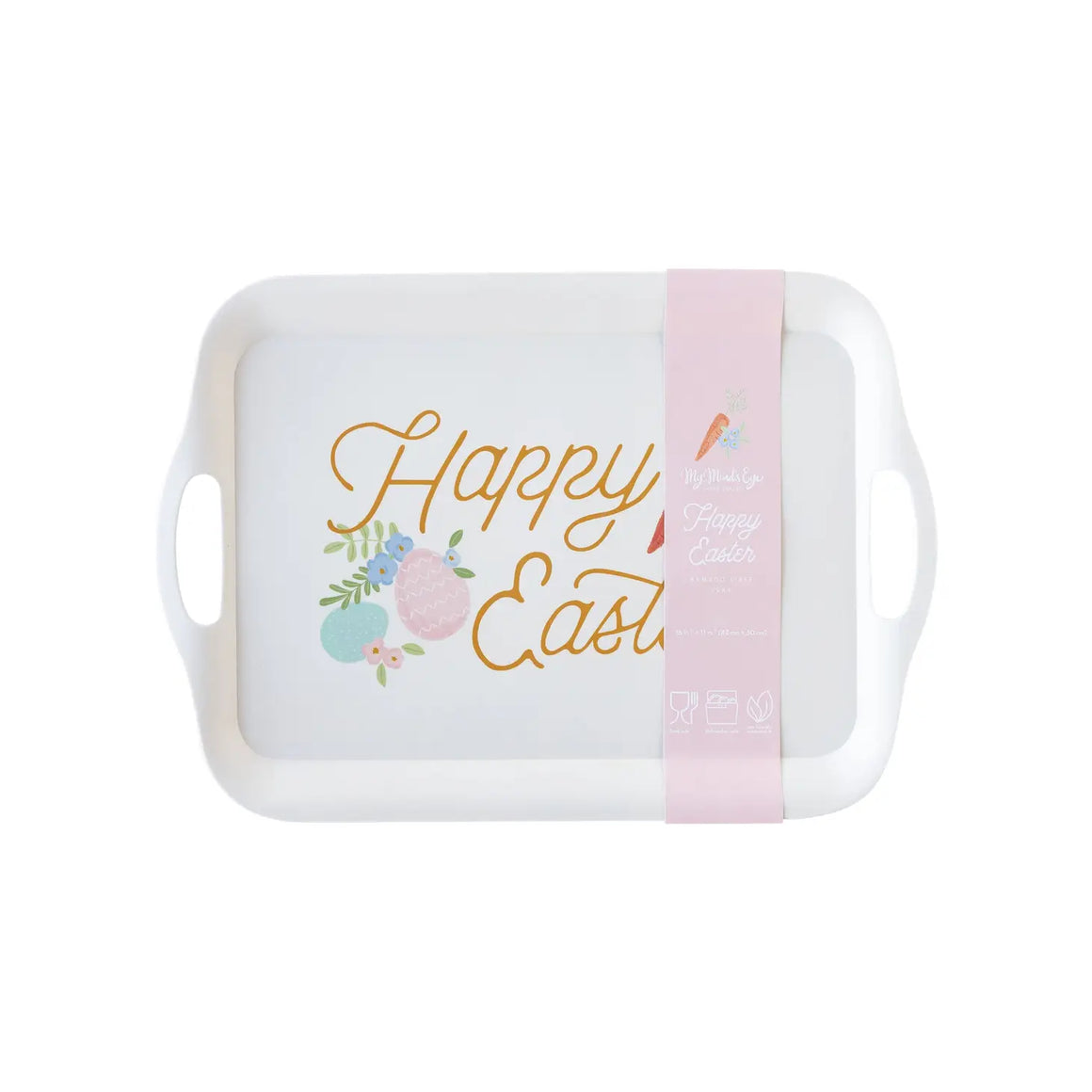 SERVING TRAY - HAPPY EASTER BAMBOO TRAY