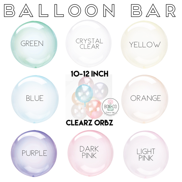 BALLOON BAR - CRYSTAL CLEARZ ORBZ 10-12”