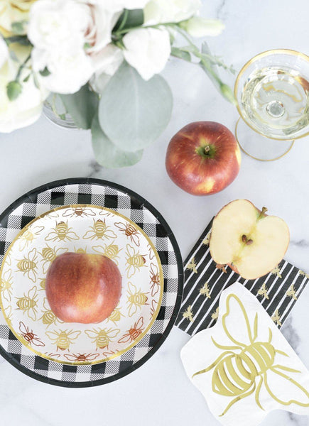 PLATES LARGE - BLACK GINGHAM