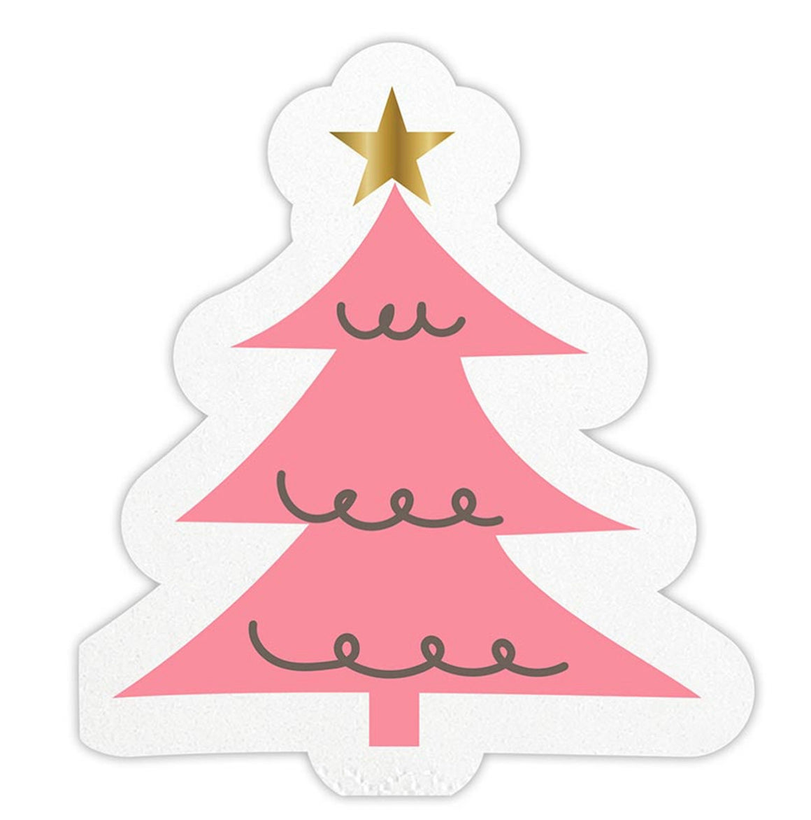 NAPKINS SMALL - CHRISTMAS HOLIDAY TREE PINK