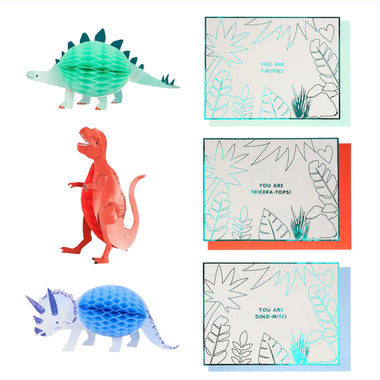 VALENTINE’S CARDS - HONEYCOMB DINOSAURS