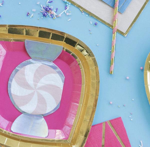 NAPKINS - COCKTAIL PINK PEPPERMINT CANDY, NAPKINS, Jollity & Co - Bon + Co. Party Studio