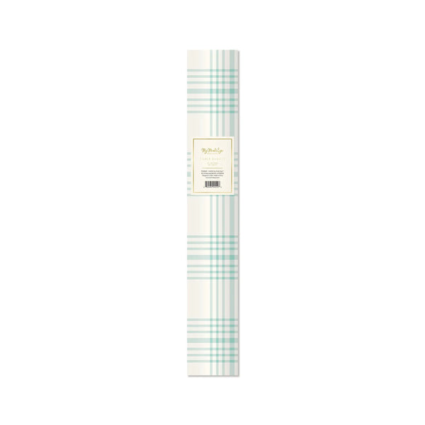 TABLERUNNER - CREAM + PASTEL BLUE GINGHAM