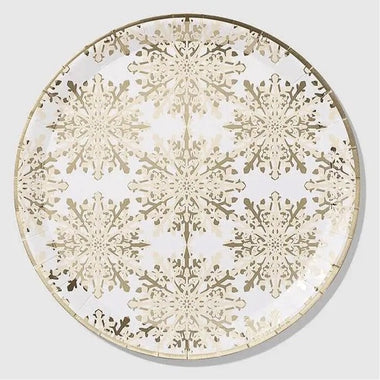 PLATES LARGE - CHRISTMAS GOLD SNOWFLAKE