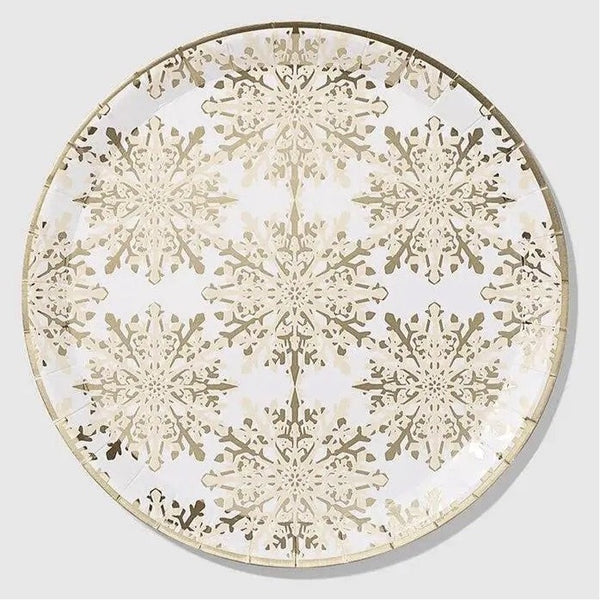 PLATES LARGE - CHRISTMAS GOLD SNOWFLAKE