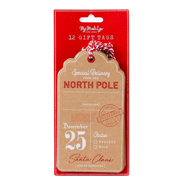 GIFT TAGS - NORTH POLE KRAFT OVERSIZED TAGS