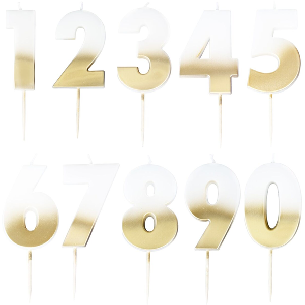 CANDLES - NUMBER CANDLE OMBRÉ GOLD