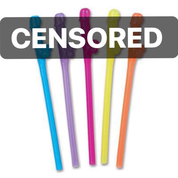 BACHELORETTE - ADULT WILLIE RAINBOW STRAWS, STRAWS, SKS - Beistle Co - Bon + Co. Party Studio