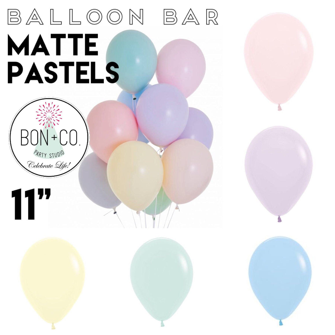 BALLOON BAR - MATTE PASTELS 11”, Balloons, Sempertex - Bon + Co. Party Studio