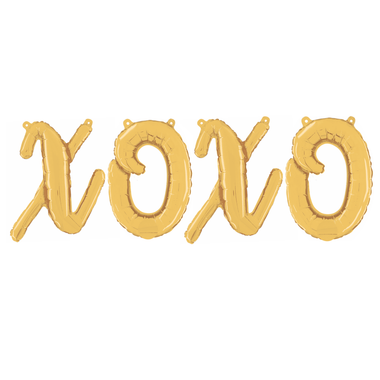 BALLOON BANNER - XOXO SCRIPT GOLD