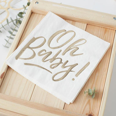 NAPKINS - LARGE OH BABY, NAPKINS, GINGER RAY - Bon + Co. Party Studio