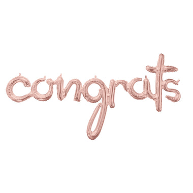 BALLOONS - SCRIPT CONGRATS ROSE GOLD