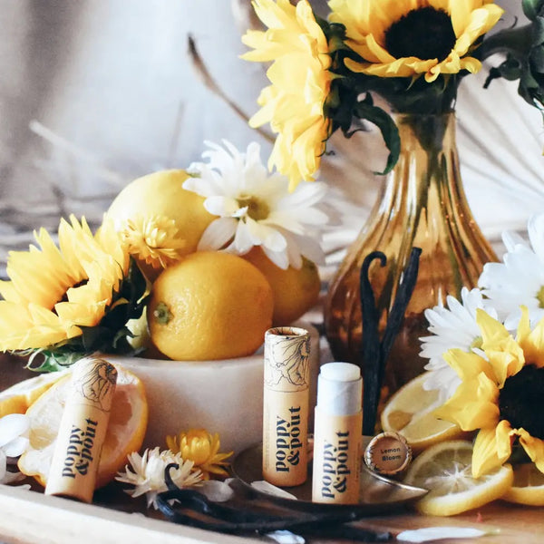 NATURAL LIP BALM - POPPY & POUT LEMON BLOOM