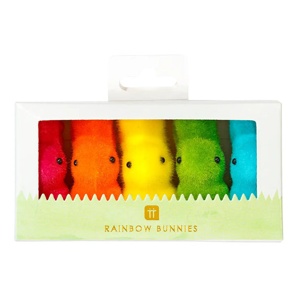 FLOCKED BUNNY - SMALL RAINBOW BRIGHT SET