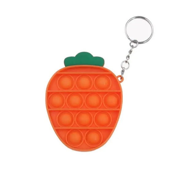 KEYCHAIN + BACKPACK PULL - FIDGET POPPER CARROT