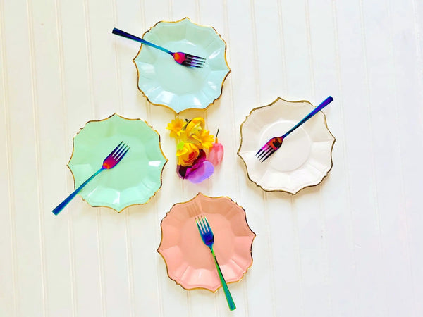 PLATES SMALL - BLUE DESSERT SCALLOPED SKY BLUE