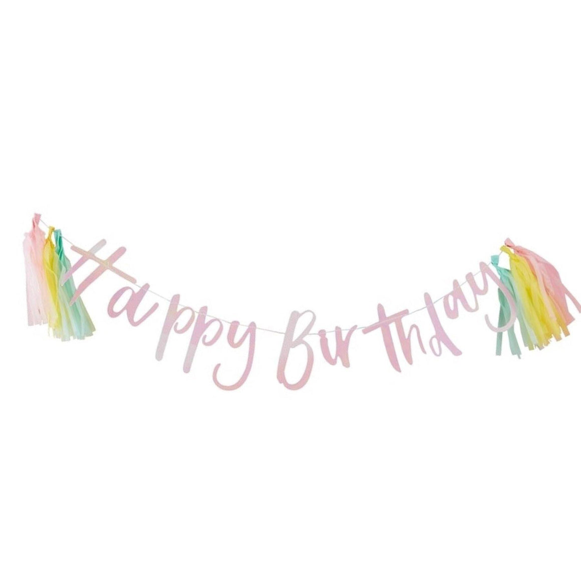 WORD MIX GARLAND - HAPPY BIRTHDAY PEARLESCENT PASTEL, Word Mix Garlands, GINGER RAY - Bon + Co. Party Studio