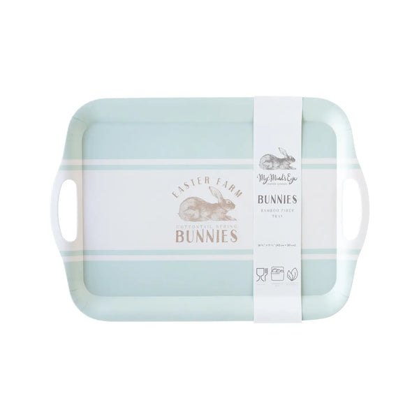 SERVING TRAY - VINTAGE BUNNY BAMBOO TRAY