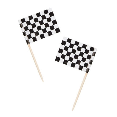FOOD PICKS - CHECKERED RACING FLAGS