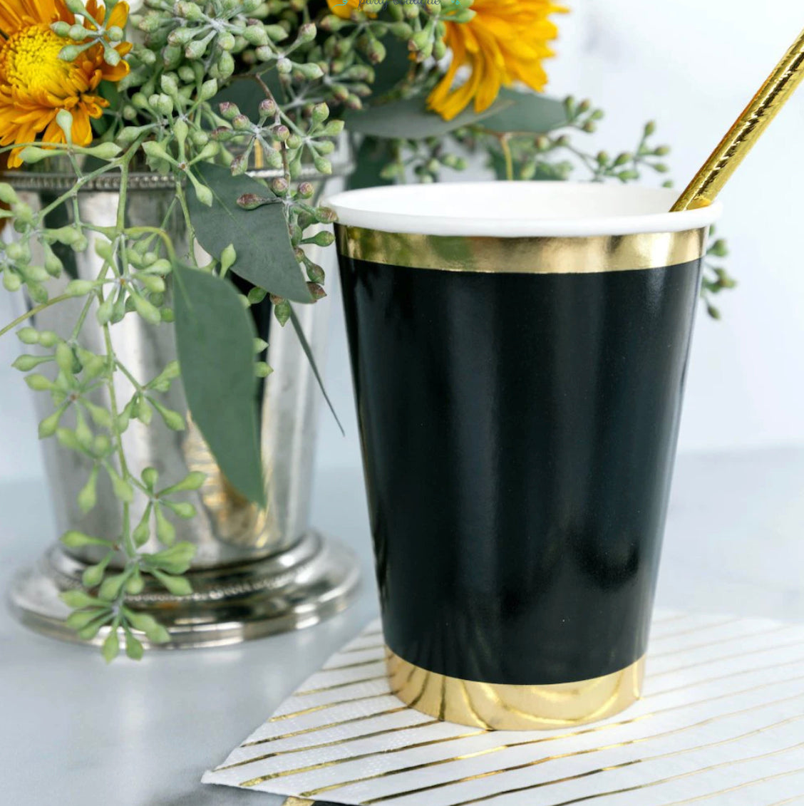 CUPS - BLACK + GOLD LARGE POSH