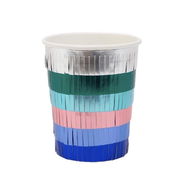 CUPS - FRINGE MULTICOLOUR METALLIC MERI MERI, CUPS, MERI MERI - Bon + Co. Party Studio