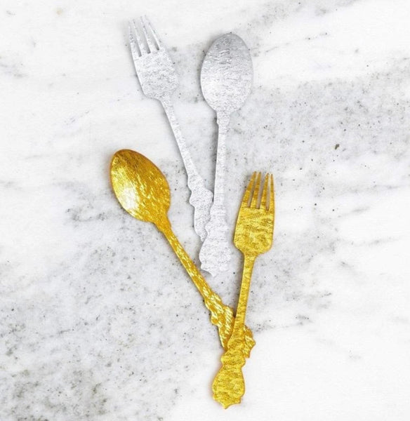 PREMIUM ACRYLIC SPOONS - REUSABLE GLITTER GOLD (for 8)