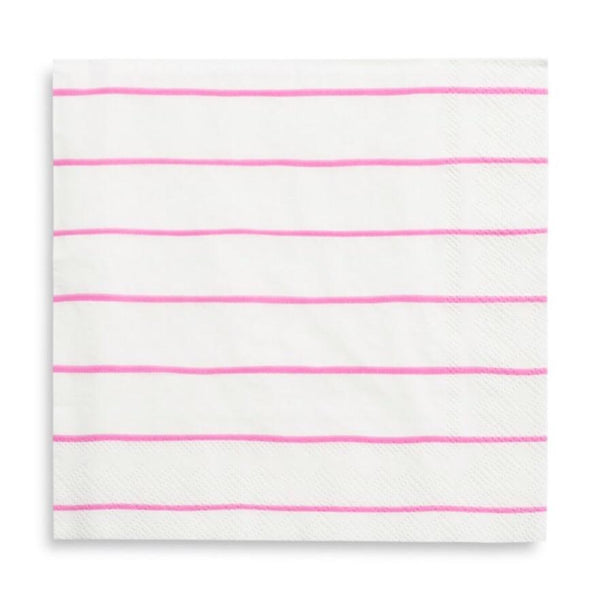 NAPKINS - LARGE FRENCHIE STRIPES CERISE, NAPKINS, Daydream Society - Bon + Co. Party Studio