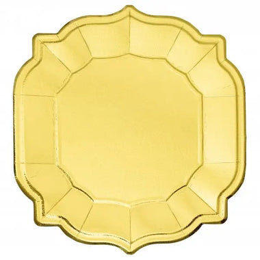 PLATES CHARGER - EXTRA LARGE GOLD SCALLOPED MATTE (4 pack)