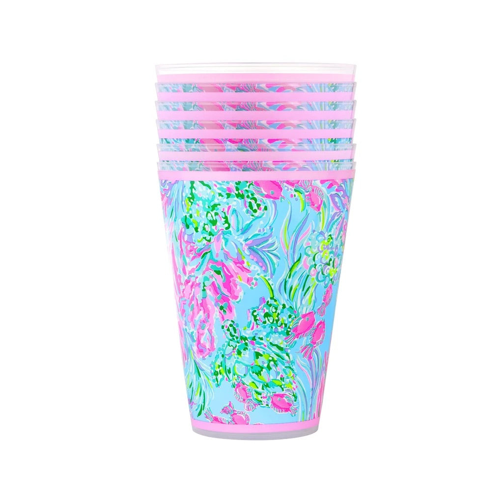 POOL CUPS - 6 PACK LILLY PULITZER BEST FISHES