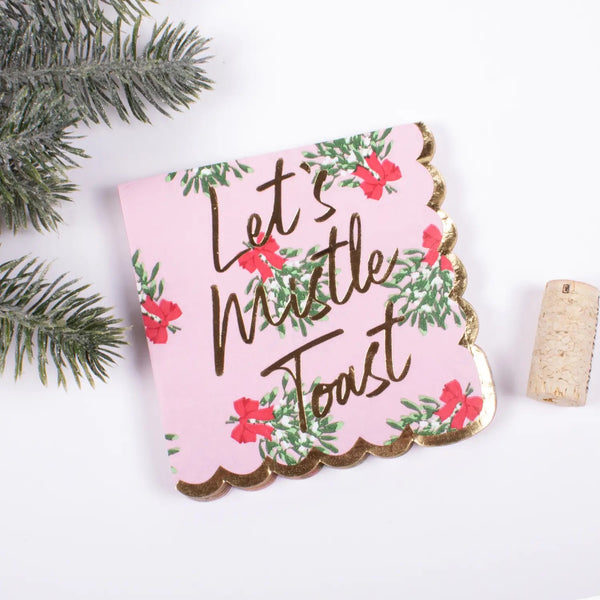 NAPKINS SMALL - CHRISTMAS LET’S MISTLE TOAST