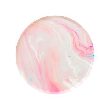 PLATES - SMALL PINK MARBLE OH HAPPY DAY, PLATES, Oh happy day - Bon + Co. Party Studio