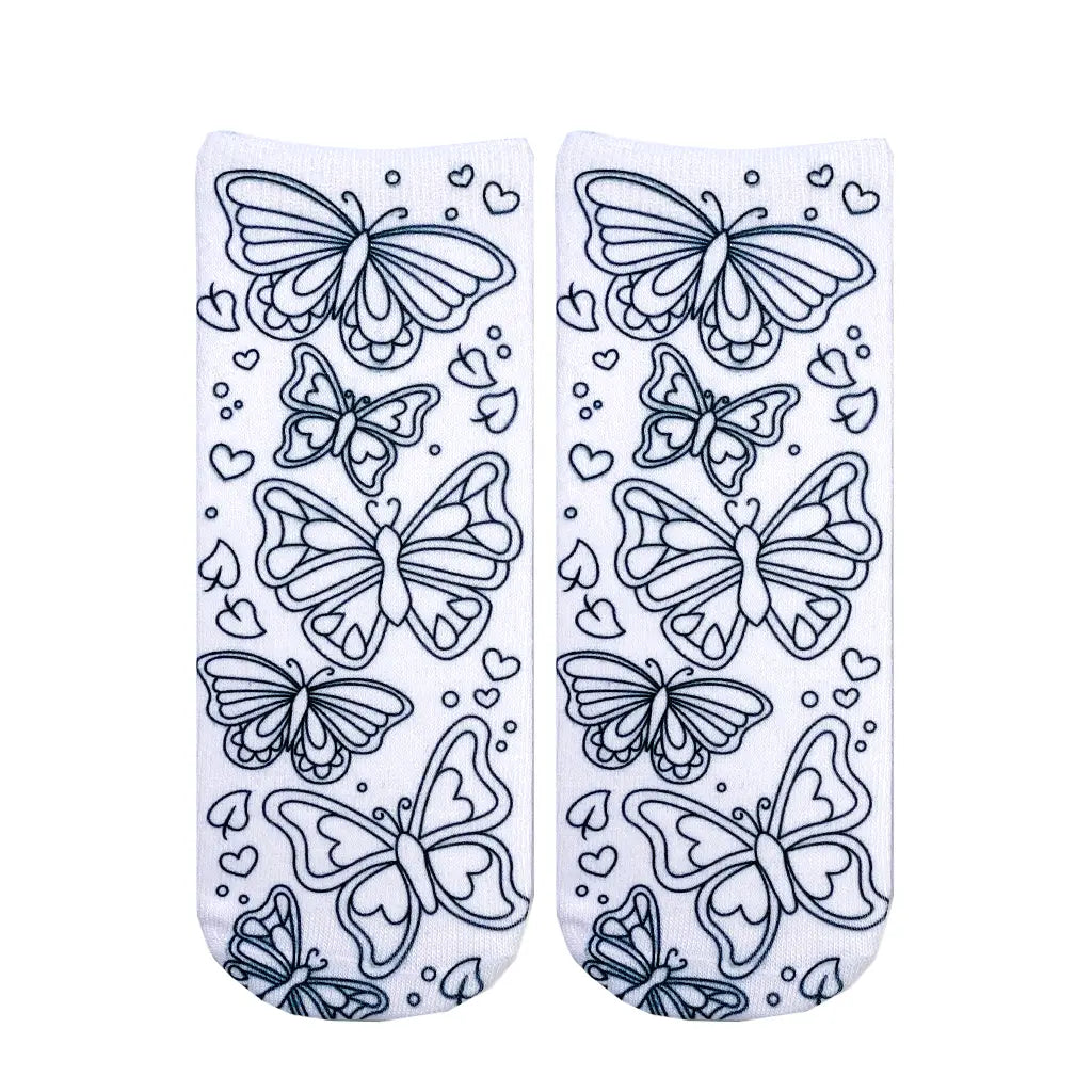 COLOUR YOUR OWN SOCKS - BUTTERFLY