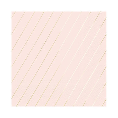 NAPKINS LARGE - PINK BLUSH GOLD STRIPE
