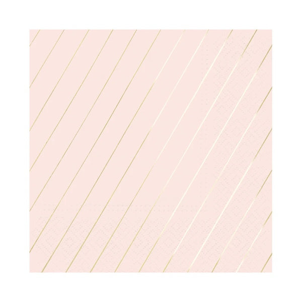 NAPKINS LARGE - PINK BLUSH GOLD STRIPE